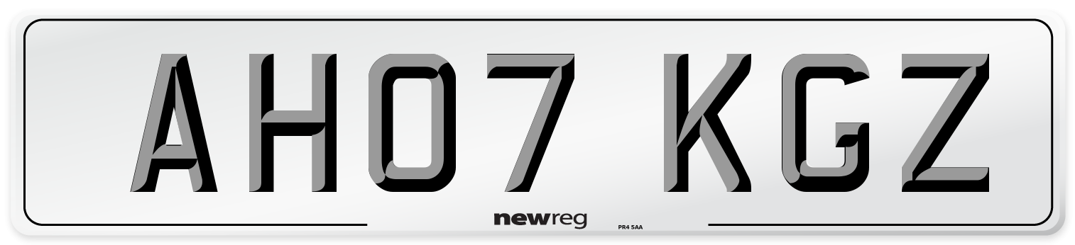 AH07 KGZ Number Plate from New Reg